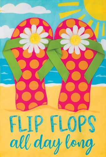 Beach Flip Flops Flag | Applique, Summer, Cool, Garden, Flags