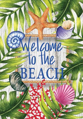 Beach Welcome Flag | Welcome, Beach, Decorative, Lawn, Flags