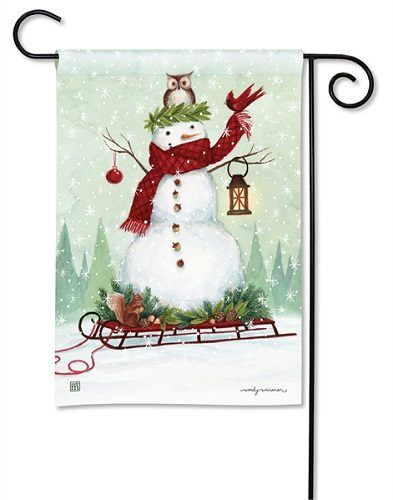 Woodland Friends Garden Flag | Christmas, Snowman, Cool, Flags