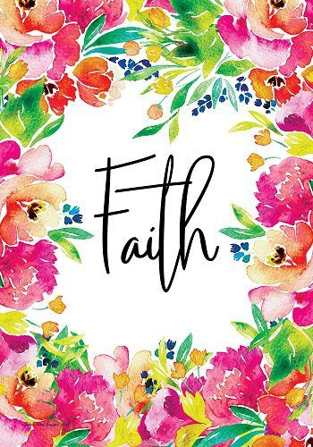 Faith Flag | Inspirational, Double Sided, Floral, Decorative, Flags