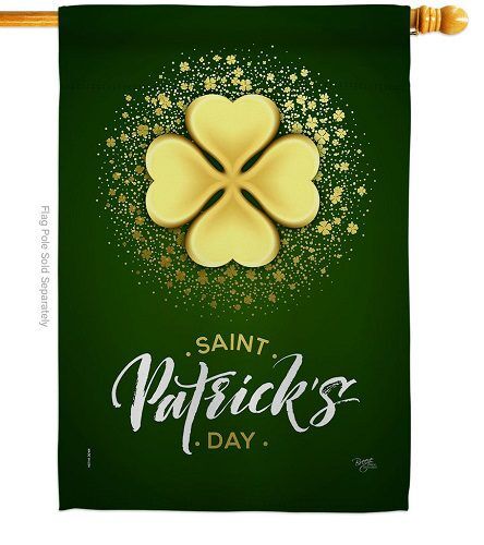 Gold Shamrock House Flag | St. Patrick's Day, Yard, House, Flags