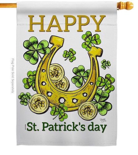 Lucky Shamrocks House Flag | St. Patrick's Day, House, Flags