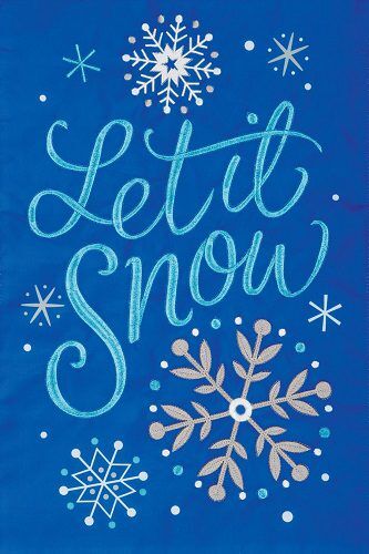 Let It Snow Flag | Applique, Winter, Two Sided, Cool, Garden, Flags