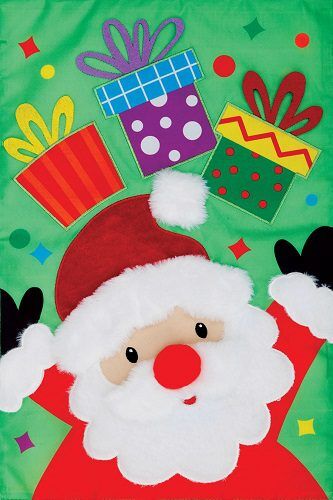 Santa Gifts Flag | Applique, Christmas, Holiday, Cool, Garden, Flag