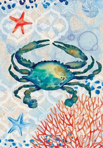 Crab and Coral Flag | Summer Flags | Nautical Flags | Cool Flags