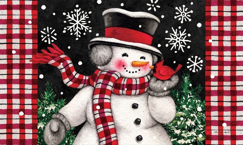 Snowman & Cardinal Doormat | Decorative Doormats | MatMates