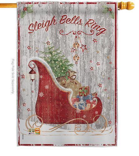 Sleigh Bells Ring House Flag | Christmas, Two Sided, House, Flags