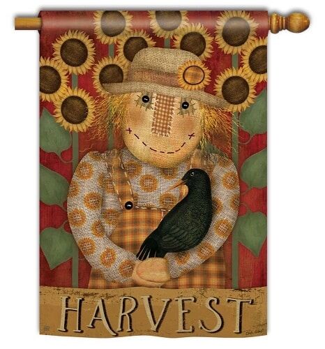 Harvest Scarecrow House Flag | Fall Flags | House Flag | Yard Flag