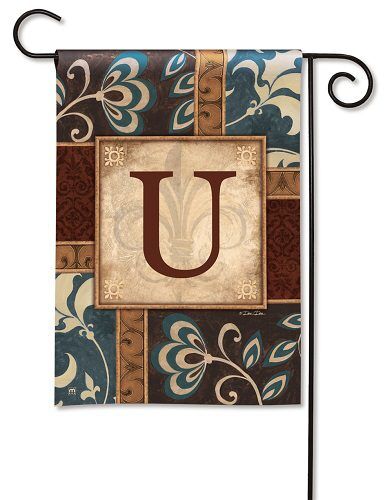 Personal Elegance Monogram U Garden Flag | Monogram Flags