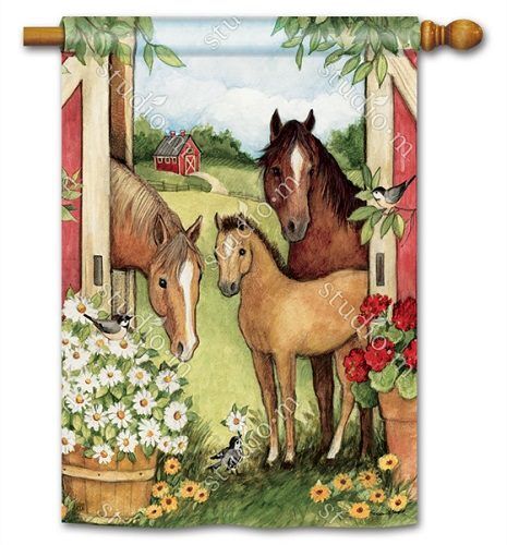 Springtime on the Farm House Flag | Spring, Animal, House, Flags