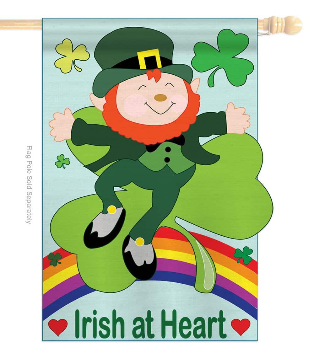 Irish At Heart House Flag | St. Patrick's Day, Applique, Cool, Flags