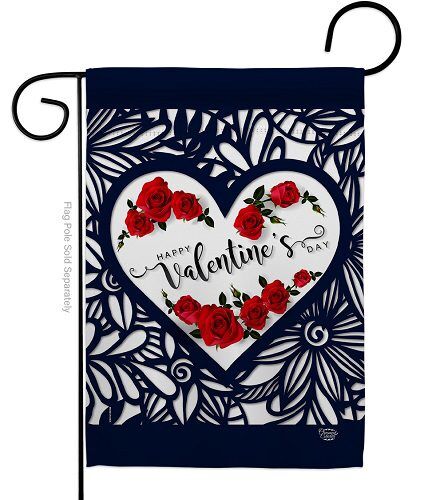 Roses Are Love Garden Flag | Valentine, Two Sided, Garden, Flags