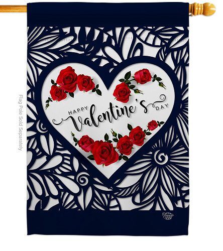 Roses Are Love House Flag | Valentine, Valentine's Day, Flags