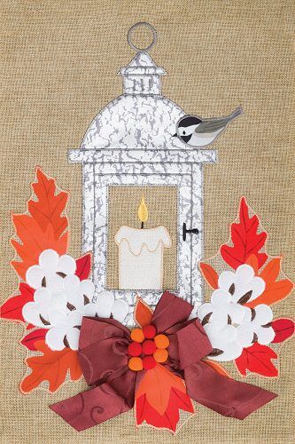 Fall Lantern Burlap Flag | Burlap, Fall, Bird, Cool, Garden, Flags