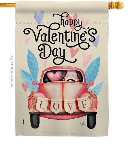 Gnome Delivery Love House Flag | Valentine's Day, Valentine, Flag