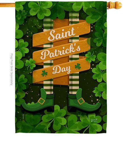 Leprechaun Legs House Flag | St. Patrick's Day, Two Sided, Flags