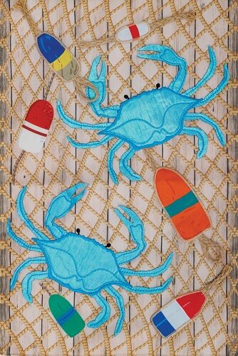 Crab Net Flag | Applique, Nautical, Cool, Yard, Lawn, Garden, Flag