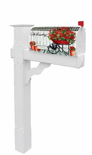 Geranium Wheelbarrow Mailbox Cover | Mailbox, Covers, Wraps