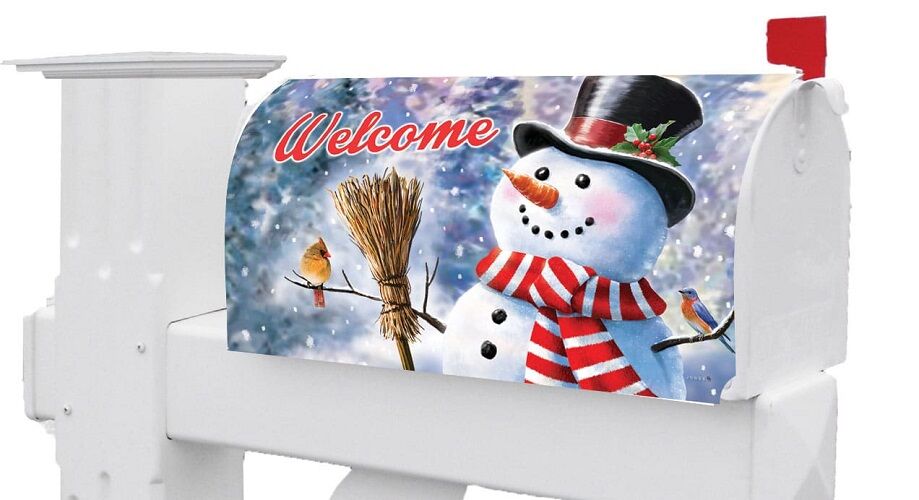 Snowman & Birds Mailbox Cover | Mailbox Covers | MailWraps