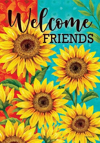 Sunflower Welcome Flag | Fall Flags | Cool Flags | Two Sided Flag