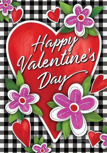 Gingham Valentine Flag | Valentine Flags | Decorative Flags