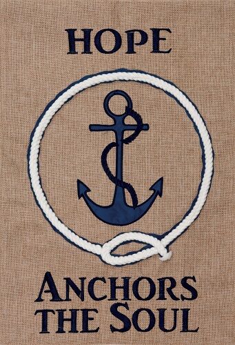 Hope Anchors Burlap Flag | Burlap Flags | Inspirational Flags