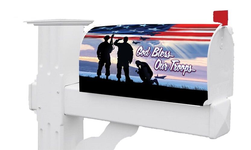 Bless Our Troops Mailbox Cover | Mailbox Covers | Mailbox Wraps