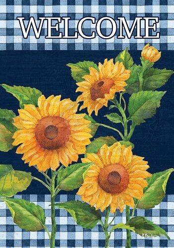 Sunflowers on Navy Flag | Spring Flags | Welcome Flag | Cool Flag