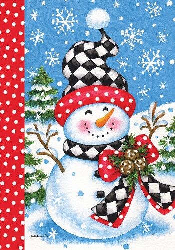 Checkered Snowman Flag | Winter Flags | Snowman Flags