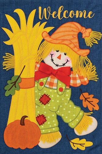 Scarecrow Corn Stalks Flag | Applique Flags | Fall Flags