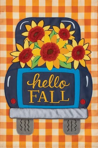 Sunflower Truck Flag | Applique Flags | Fall Flags | Garden Flags