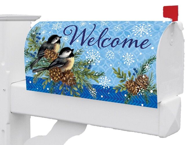 Winter Chickadees Mailbox Cover | Mailbox Covers | MailWraps